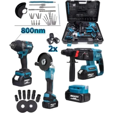 36V 4lü Dörtlü Matkap Seti 800 Tork Somun Sıkma Spiral Hilti Fiyatı