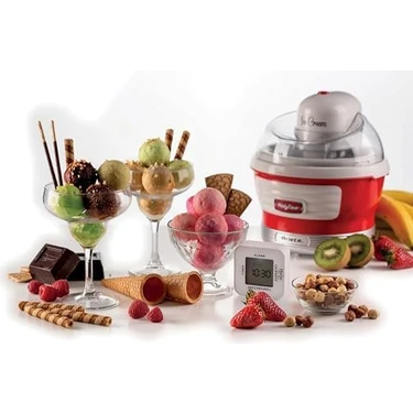 Ariete Party Time Dondurma Yapma Makinesi Kırmızı 0643/00 - Ice Cream Maker, 30 Dakikada Dondurma