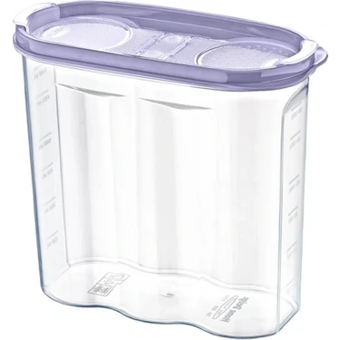Calperia 2 Kapaklı Ölçekli Erzak Kuru Gıda Saklama Kutusu Kabı - 1,7 Litre - SA935