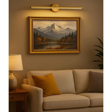 Netzy Vintage Gold Eskitme Gold 70CM Modern Kablosuz Tablo Ayna Pilli Aplik Montajsız Duvar