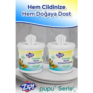 Zipy Ultra Yumuşak 2 Adet'li 500 Adet Suda Çözünen Islak Tuvalet