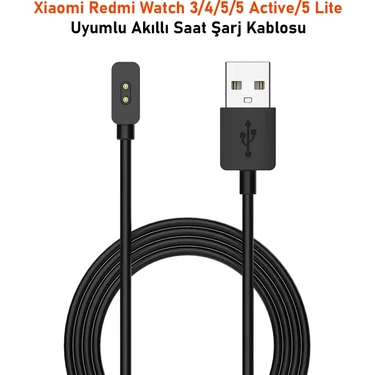 Dexmon Xiaomi Redmi Watch 3/4/5/5 Active / 5 Lite Uyumlu Akıllı Saat USB Şarj Aleti