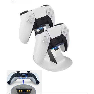 Comse Ps5  Dualsense Joystick Şarj Standı  Işıklı Şarj Istasyonu Beyaz