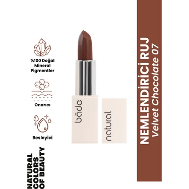 Bade Natural Nemlendirici Ruj Velvet Chocolate 07 %100