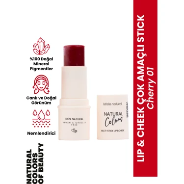 Bade Natural Lip & Cheek Cherry 01 Çok Amaçlı Stick %100