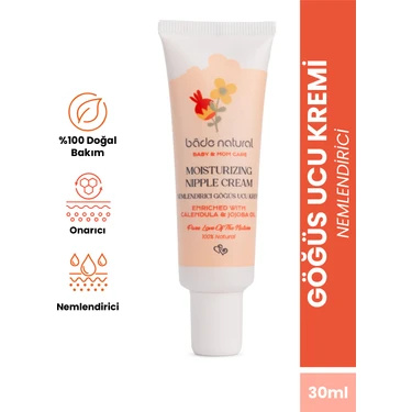 Bade Natural Nemlendirici Göğüs Ucu  Doğal Çatlak ve Bakım Kremi 30