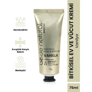 Bade Natural Vanilya Bitkisel El ve Vücut Kremi 75ML Doğal ve Vegan Özelliklerle