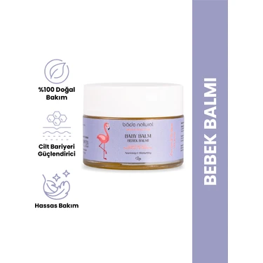Bade Natural Bebek Balmı 50 g – %100 Doğal Bitkisel Yağ İçeriği, Hassas Ciltler İçin Besleyici ve
