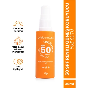 Bade Natural 50 Spf Renkli Güneş Koruyucu Süt 30
