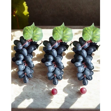 Ahfa Natural Craft Siyah Yapay Salkım Üzüm , (15CM) Gerçekçi Mat Görünümlü 1