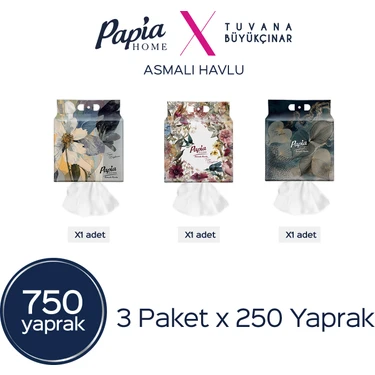 Papia Home Asmalı Havlu 750 Yaprak (3 PAKETX250