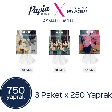 Papia Home Asmalı Havlu 750 Yaprak (3 Paketx250