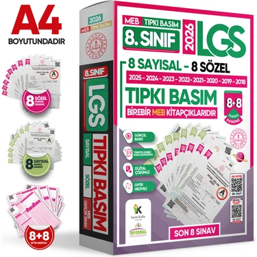 İnformal Yayınları 2026 8.Sınıf LGS Tıpkı Basım Çıkmış Soru 8+8 Deneme Paketi Türkiye Geneli