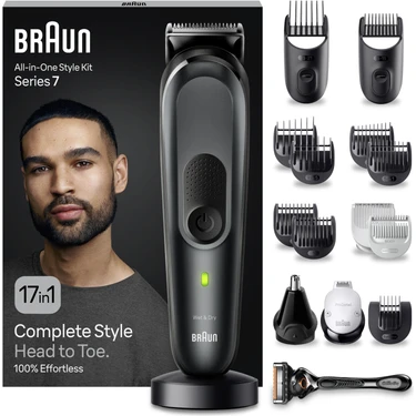 Braun Series 7 MGK7491 Hepsi Bir Arada Şekillendirme Seti, 17’si 1 Arada Erkek Bakım