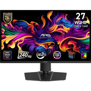 MSI 26.5 MAG 273QP QD-OLED X24 2560x1440 (WQHD) 16:9 FLAT QD-OLED 240HZ 0.03MS FREESYNC PREMIUM PRO