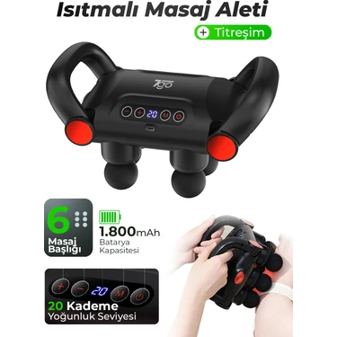 7Go 7gmg5 Isıtmalı Masaj Tabancası – 6 Başlıklı, 5 Modlu, 20 Kademeli, LCD Ekranlı Titreşimli Masaj Aleti — Hepsiburada ürün görseli