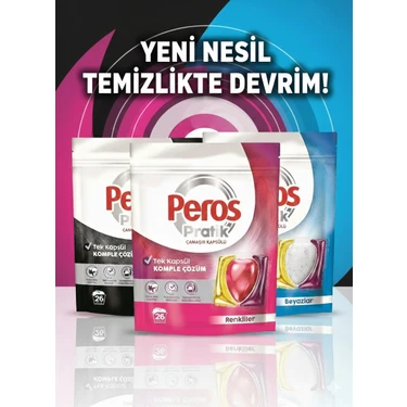 Peros Matik Çamaşır Deterjanı Kapsülü 78 Yıkama Tüm Renkler İçin Hoş Koku ve Güçlü Leke