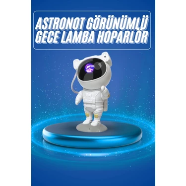 İlkyaz Fashion Projeksiyon Astronot Lamba Speaker Sevimli Astronot Bluetooth Hoparlör