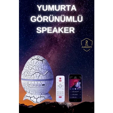 İlkyaz Fashion Yumurta Şeklinde Su Dalgalı Bluetooth Speaker Lamba Renkli Şarjlı