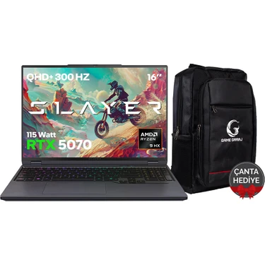 Game Garaj Slayer R9T-5070 C2 Amd Ryzen 9 8945HX 32GB Ram 2tb SSD RTX5070 16" 300Hz Qhd+ Freedos