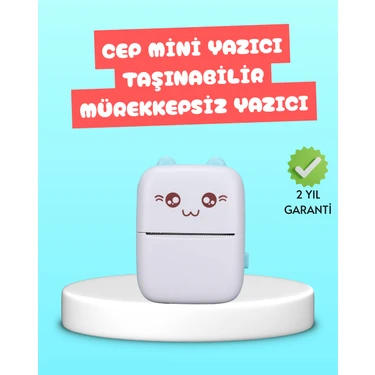 Mini Termal Yazıcı Kablosuz Taşınabilir Bluetooth Bağlantılı 200