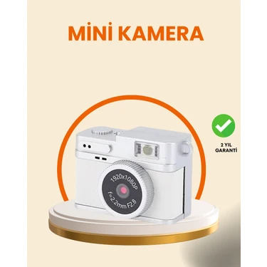 Kompakt Mini Kamera Retro Tasarım 128GB Hafıza 1080P