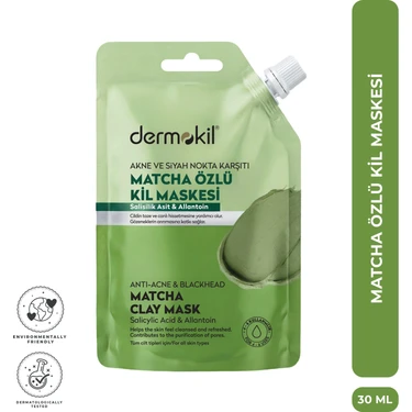 Dermokil Akne ve Siyah Nokta Karşıtı Matcha Özlü Kil Maskesi 30