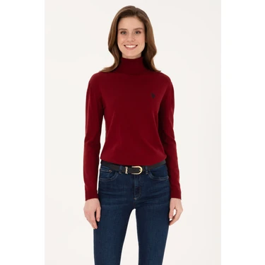 U.S. Polo Assn. Kadın Bordo Kazak /Triko