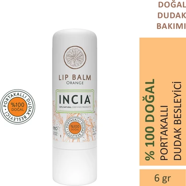 INCIA %100 Doğal Dudak Besleyici Portakal Bitkisel Nemlendirici Dudak Bakım Kremi 6