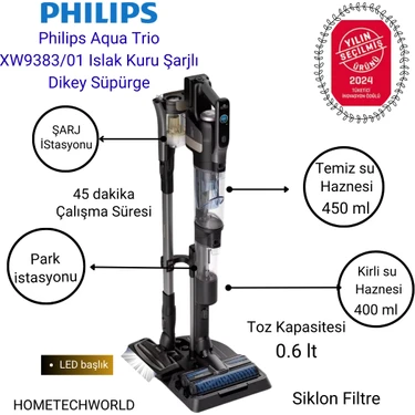 Philips Aqua Trio XW9383/01 Islak Kuru Şarjlı Dikey Süpürge+ Fiyatı