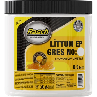 Rasch Lityumlu Yüksek Basınç Ep2 Katı Gres Yağı Sarı - 0.9