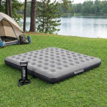 Bestway Ultra King 3 Kişilik Şişme Yatak ve Manuel El Pompalı 203X183X22CM 671HC