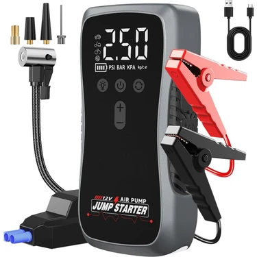Mucosan 12V 4000AMP 60.000MAH Akıllı Akü Takviye + Powerbank + Hava Kompresörü + LED Lamba Işıklı