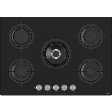 Ferre RS035 Emaye Izg. Gazlı Ocak 75 cm Siyah Cam Yüzeyli Modern Tasarım Kolay Temizlik