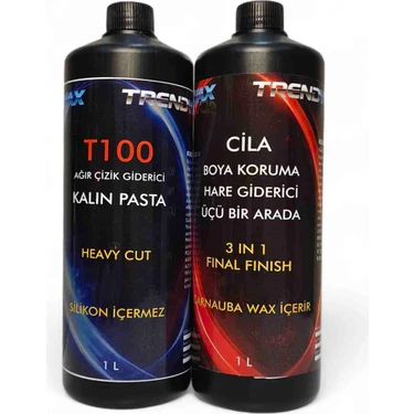 Trendwax 2li 1 Litre Pasta ve Cila Seti Kalın Pasta ve Koruyucu Cila