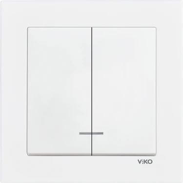 Viko Karre 55 Beyaz Işıklı Komütatör Komple C1 -