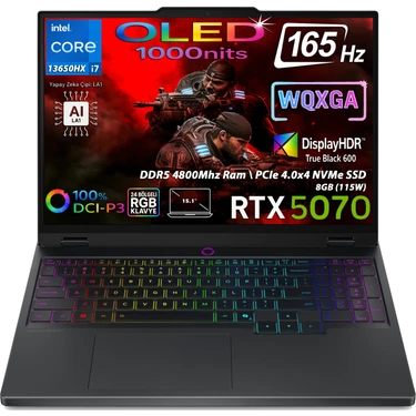 Lenovo Legion 5 15IRX10 Intel Core i7 13650HX 24GB 1TB SSD RTX5070 Freedos 15.1" WQXGA (2560x1600)