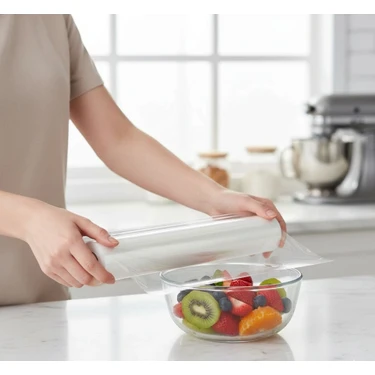 LİNPAŞ BLOWN & CAST EXTRUSION Gıda Streç Film 10 Mıc 30CM x 300MT ( Pe Cling Film ) Gıda Saklama ve
