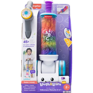 Fisher-Price® Eğlen ve Öğren 2'si 1 Arada Süpürge | Birden Fazla Dil Desteğine Sahip Müzikli