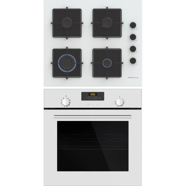 Profilo Digital Plus 7 Fonksiyon Fastpreheat Beyaz 2'li Ankastre Set (Fırın-Ocak)