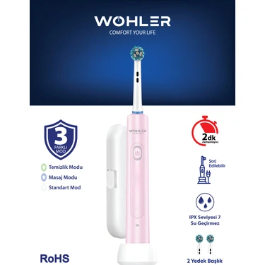 Wohler Değiştirilebilir Başlıklı Şarj Edilebilir Elektrikli Diş Fırçası -