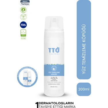 TTO Yüz Temizleme Köpüğü 200 ml – Çay Ağacı Yağlı Arındırıcı Cilt Temizleyici | Demodex’e Eğilimli