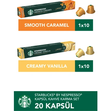 Nespresso Uyumlu Starbucks Aromalı Kapsül Kahve Tanışma Seti 20'li (Karamel &