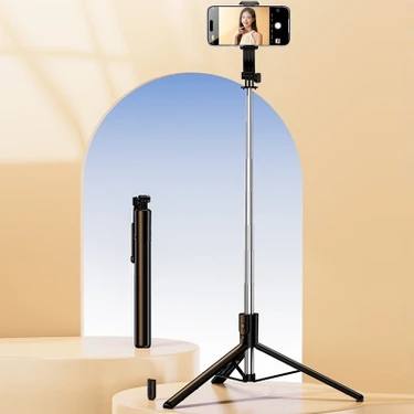Gaman Portatif 170 cm Selfi Çubuğu - Katlanabilir Ayaklı Tripod Uzaktan Kumandalı Fotoğraf Çekim