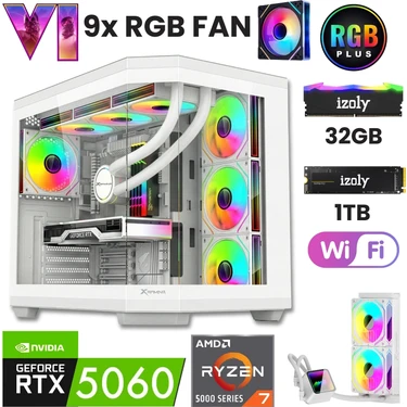 İzoly T52-White Ryzen 7 5700X 32GB 1TB M.2 NVME RTX 5060 8GB Fiyatı