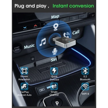 S-Link Sl-Car01 2İn1 Android Ve Apple Cihazlar Kablosuz Android Auto Ve Carplay