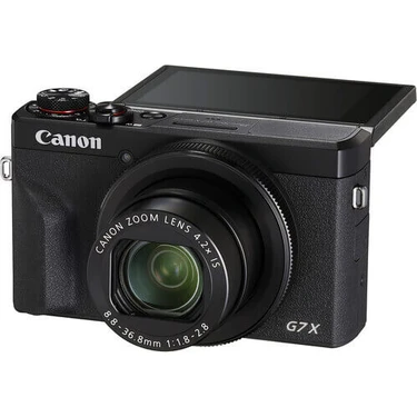Canon Powershot G7X Mark Iıı Fotoğraf Makinesi (Siyah) + Lexar 128GB Sd 205MB/S Hafıza Kartı / On