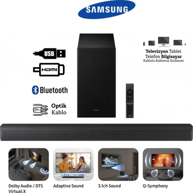 Samsung 3.1 Kanal Soundbar & Sinema Sistemi- Dts Virtual:x Destekli 430 Watt Güçlü Ses