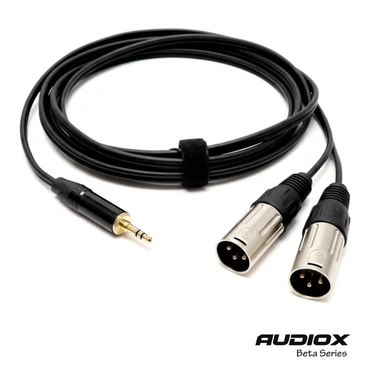 AUDIOX Beta Series 3.5 mm Stereo Jak 2x XLR Erkek Ses Kablosu Telefon PC Kamera Mikser Bağlantı