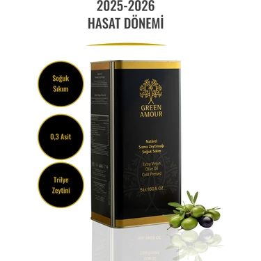 Green Amour, 2025-2026 hasat Soğuk Sıkım, 0,3 Asit, Naturel Sızma